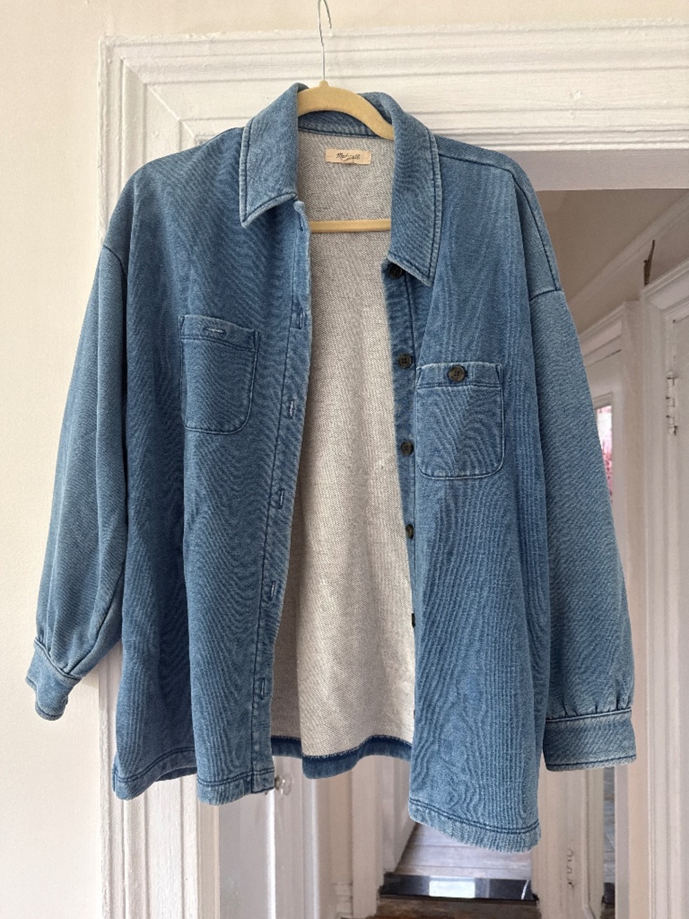 Madewell Cozy blue cotton long sleeve shirt